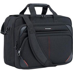 17.3 " Laptop Briefcase, Expandable Water Repellent for Men/Women (Black/Red)